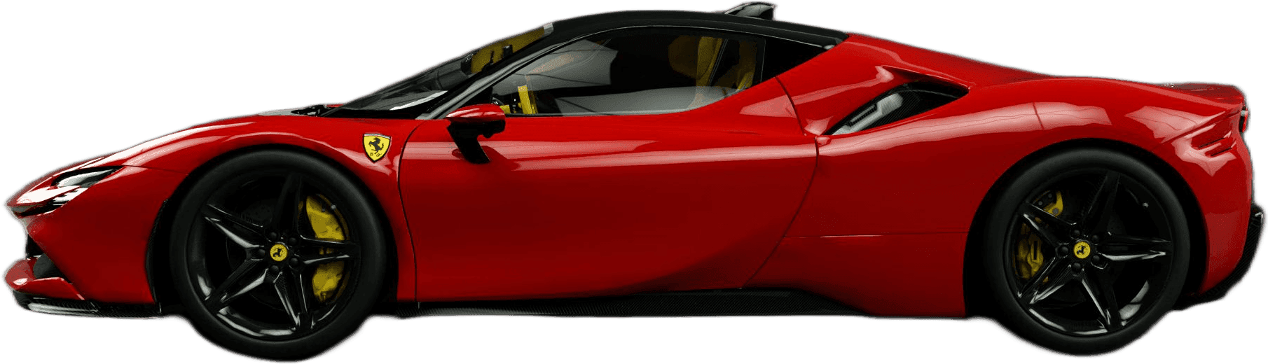 Ferrari SF90 — the same car shown at 1:8, 1:12, 1:18 and 1:64 scale